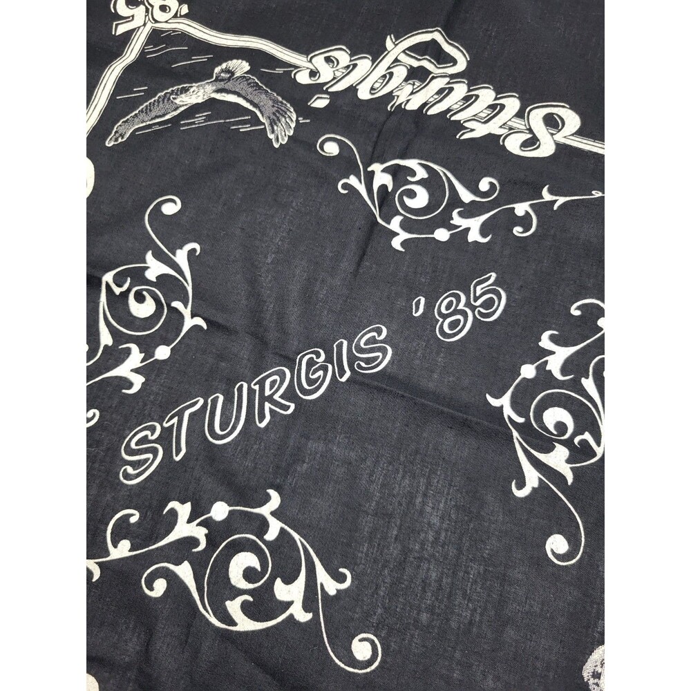 1985 Sturgis Motorcycle Rally Vintage Bandana For Bikers Only - Picture 6 of 6